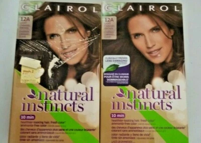 2x Clairol Natural Instincts Color de Cabello # 12A Marrón Caramelo Claro, Leer  Foto 1 de 4