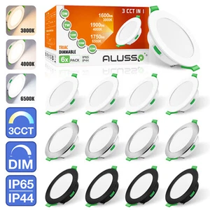 Recessed Ceiling Lights Dimmable Tri-color LED Downlights Ultra Slim Spot Round - Picture 1 of 36