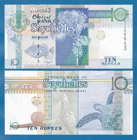 Seychelles 10 Rupees P 36 New signature UNC  P 36c Cover