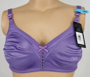 Women Wirefree Bra Bali 3820 Flexible Support Front Adjustable Straps Purple - Picture 1 of 3