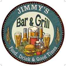 JIMMY'S Bar and Grill panneau métallique rond décoration murale cuisine 100140023186