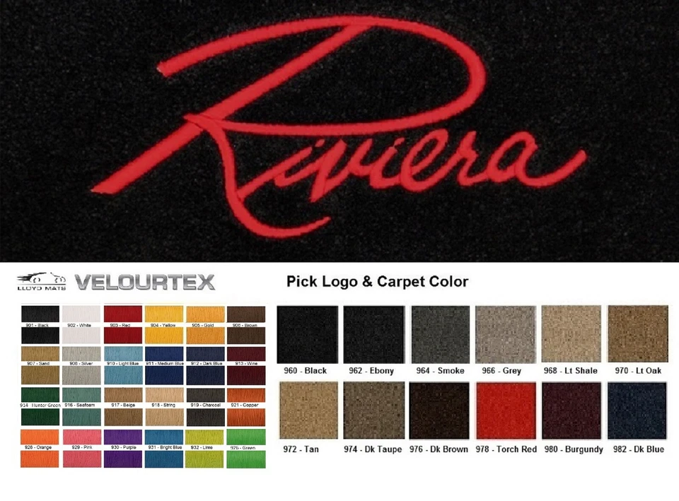 Lloyd Mats Velourtex Buick Riviera Custom Embroidered Floor Mats (1963-1999) Foto 1 de 4