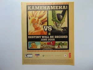 KAMEHAMEHA! DRAGONBALLZ BURSTLIMIT 2008 Vintage Game Release print Ad - Picture 1 of 1