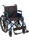 NIB Drive Medical Streak Wheelchair w/ Flip Back Desk Arms Swing Away Blue Footr