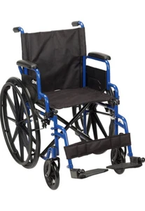 NIB Drive Medical Streak Wheelchair w/ Flip Back Desk Arms Swing Away Blue Footr - Picture 1 of 6
