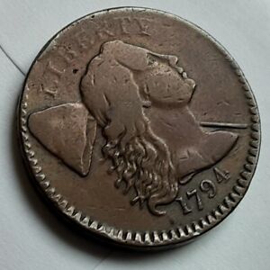 1794 S-65 R-1 raw original copper FINE Head of 94 Liberty Cap Large Cent Coin 1c