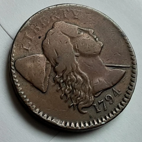 1794 S-65 R-1 raw original copper FINE Head of 94 Liberty Cap Large Cent Coin 1c Cover