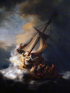 87337 REMBRANDT CHRISTUS IM STURM AUF DEM SEE GENEZARETH ALT Deko Wanddruck Poster - Bild 1 von 7