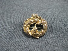 filled pocket watch pin clip fob Antique Victorian engraved flowers scrolls gold