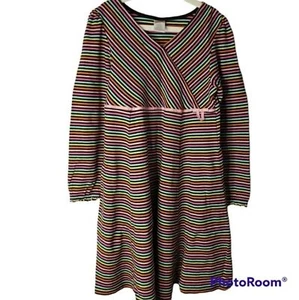 Gymboree Girls Dress Long Sleeve V Neck Striped Size 9 - Picture 1 of 12