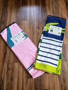 NWT Lacoste Beach Towel Set Of 2 Brand New 36" x 72" - Picture 1 of 5