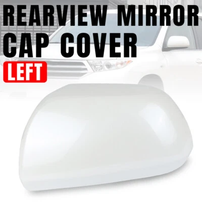 Cubierta de tapa de espejo retrovisor lateral izquierdo del conductor blanco perla para Toyota Highlander 08-2013 Foto 1 de 4