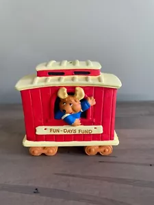 HEART MONEY Rare Vintage The Get Along Gang Coin Bank VINTAGE Clubhouse Caboose - Picture 1 of 8
