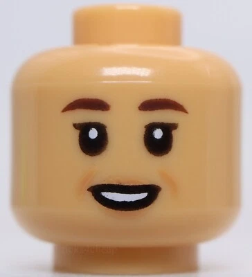 Lego Mujer Marrón Oscuro Cejas Turrón Labios Neutro Boca Abierta Sonrisa Foto 1 de 2