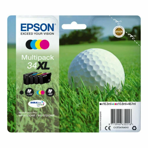 Original Epson 34XL BCMY High Yield Ink Cartridges Multipack *SELECT YOUR MODEL* - Image 1 of 1