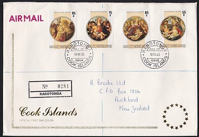 COOK IS 1985 Christmas set fine used on official FDC.......................B1795 - Image 1 of 1