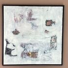 Original Abstract Expressionist Acrylic & Collage  on Canvas Signed Laura Eklund