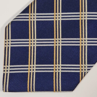Corbata Brooks Brothers para hombre 59" x 4" azul blanco a cuadros corbata de seda EE. UU. Foto 1 de 4