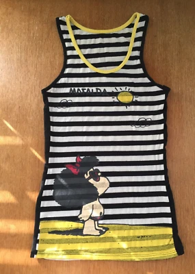 Camiseta sin mangas a rayas Mafalda. Hecho en Argentina. S/XS. Usado. Foto 1 de 4