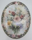 1996 Lena Liu Enchantment Florial Cameos Porcelain Plate Garden Bouquet Oval
