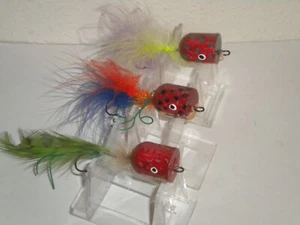 Lot of (3) Hand Made Cork Poppers Top Water Lures- - Picture 1 of 5