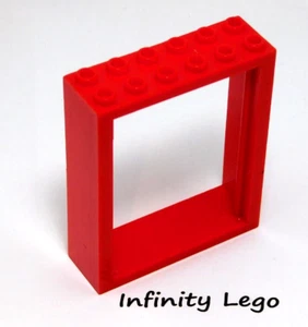 4 LEGO Vintage Red Door Frame 2 x 6 x 6 Freestyle (6235) - 4 Pieces - Picture 1 of 3
