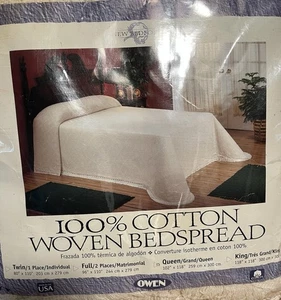Bedford 100% Cotton Beige Woven Bedspread Full Size New Vintage - Picture 1 of 5