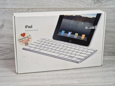 Apple iPad Keyboard Dock Boxed White And Silver Ipad Keyboard + Adaptor - Image 1 of 4