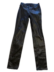 Rock & Republic Berlin Waxed Black Coated Skinny Jeans Women’s 4 Moto Nightlife - Picture 1 of 18