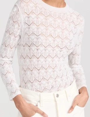 Vince Encaje Fino Cuello Redondo Manga 3/4 Talla XS Blanco Foto 1 de 4