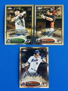 (3) 2012 Topps Chrome Dominguez, Peacock, Nieuwenhuis Rookie Baseball Auto Cards - Picture 1 of 2