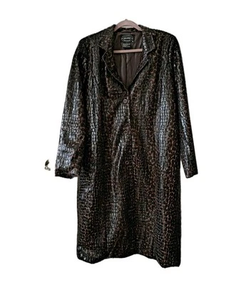 Abrigo deportivo Mob Wives Selene para mujer XL estampado animal marrón negro imitación cuero  Foto 1 de 4