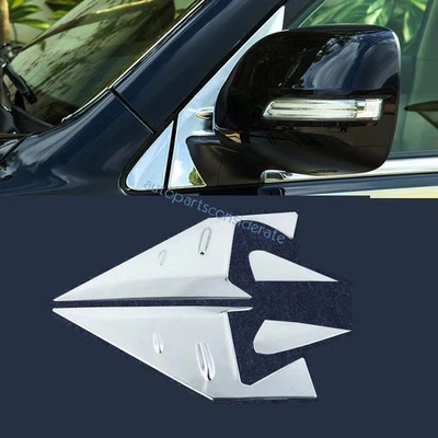 For Toyota Land Cruiser LC200 2013-21 Chrome Steel A Pillar Front Triangle Trim Foto 1 de 3