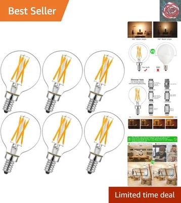 Versatile Dimmable E12 LED Globe Bulbs 6-Pack for Chandelier and Ceiling Fans - Image 1 of 4