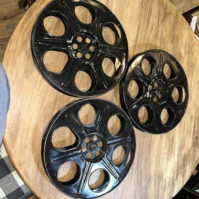 "CARRETES DE PELÍCULA METÁLICA VINTAGE (2) GOLDBERG BROTHERS 35 mm 14,5"" pulgadas y (1) sin marca" Foto 1 de 4