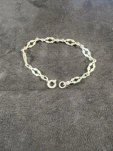 Bracelet Vintage Sterling 925 TESTED Silver RAZOR BLADE 5.75" Brutalist Style - Picture 1 of 8
