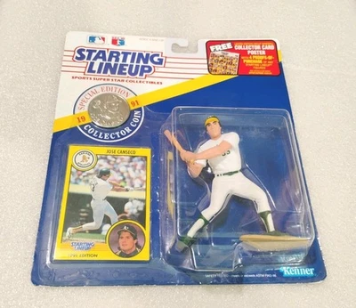 Jose Canseco Oakland Athletics 1991 Kenner Starting Lineup w/ Card & Coin Sealed - Image 1 of 4