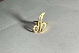 Vintage 14K Yellow Gold Ring Initial Letter "A" Size 5.75 3.8gm LS - Picture 1 of 5