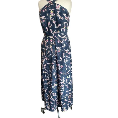 Maxi Vestido CAbi Aurora Azul Abstracto Cuello Halter Sin Mangas Boho Talla 6 Foto 1 de 4