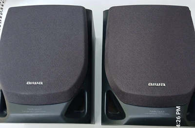 2 Aiwa Twin Duct 2 Way Bass SX-NV1500 Shelf Speakers 15w - Image 1 of 4