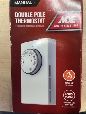 ACE 42727 Manual Thermostat For Double Or Single Pole Heating System 120/240V - Image 1 of 2