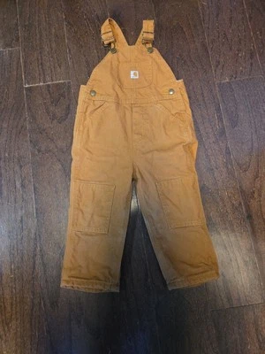 Mono Carhartt Babero Bebés 2T Tostado/Marrón Doble Rodilla Niño Excelente Usado Foto 1 de 4