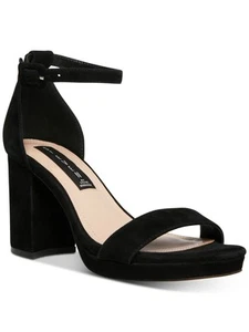 STEVEN Womens Black 1/2" Platform Vino Round Toe Block Heel Buckle Sandals 8 M - Picture 1 of 11