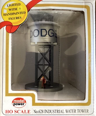 MODEL POWER 1/87 HO SCALE INDUSTRIAL DODGE WATER TOWER & PAINTED FIGURE 628 NIB - Image 1 of 4