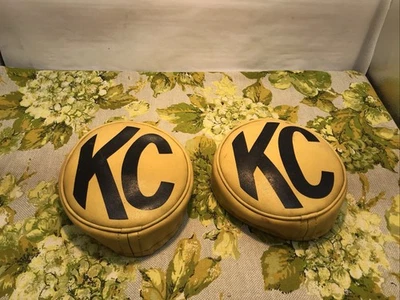 Vintage Pair KC Hilights Covers For Fog Lights Lot Of Two 6" KC 5101 Vinyl  - Image 1 of 4