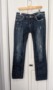 Pantalones de mezclilla rectos Miss Me para mujer talla 29 estilo JP5135ST - Imagen 1 de 6