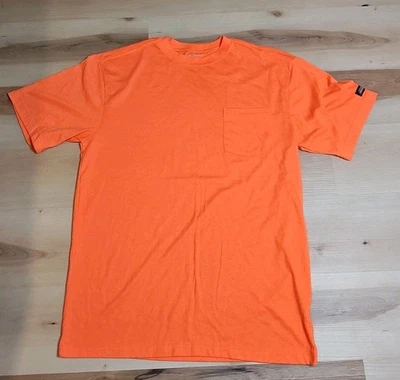 GENUINA DICKIES (2022) Camiseta Oficial Hombre Naranja Trabajo Bolsillo Talla Grande Alta Foto 1 de 4