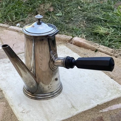 ANCIENNE Grande VERSEUSE CHOCOLATIÈRE EN METAL ARGENTE CHRISTOFLE - Photo 1/4