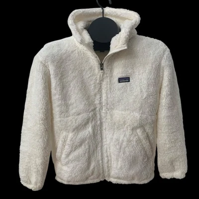 Jaqueta infantil Patagonia Los Gatos com zíper com capuz tamanho grande (12) branca bétula #65486 - Imagem 1 de 4