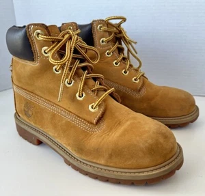 Timberland Tan Nubuck Combat Boots Shoes Youth Size 4 - Picture 1 of 9